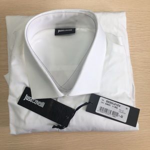 Just CAVALLI Men’s Dress Shirt 43 Size White